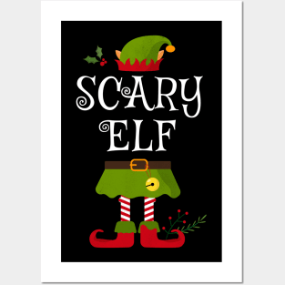 Scary Elf Shirt , Family Matching Group Christmas Shirt, Matching T Shirt for Family, Family Reunion Shirts Posters and Art